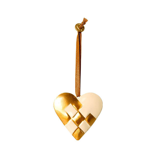 Anhänger „Geflochtenes Herz“ Gold - aus Metall von Maileg