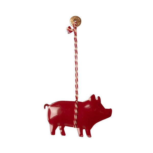 Anhänger „Schwein“ Rot - aus Metall von Maileg