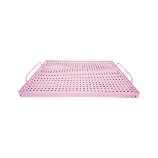 Tablett Pale Pink, aus Metall, rectangular, large von Greengate