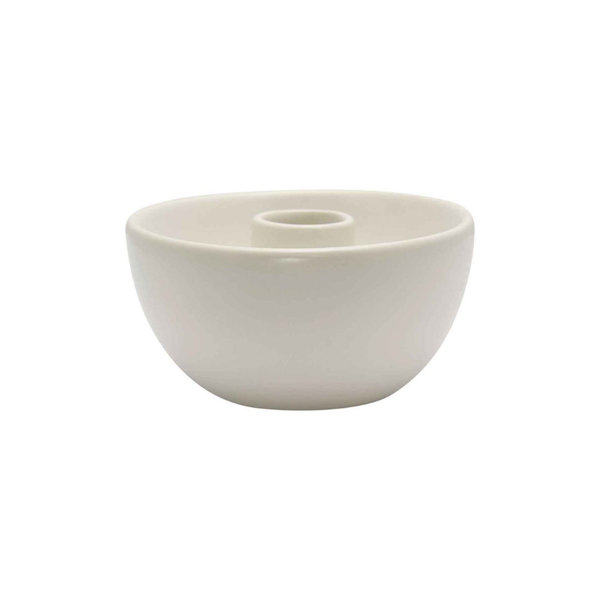 Keramik Kerzenhalter White, small, round, von Greengate