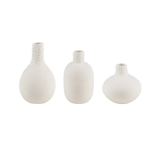 Mini Vasen 3er Set, Perlen, Weiß, von Räder