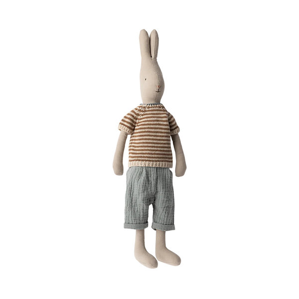 Vororder: Kaninchen Größe 3, Strickhemd mit Ringel, blaue Hose, 49 cm von Maileg FS 24