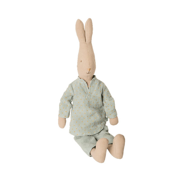 Hasenjunge Rabbit Pyjamas Hellblau mit Punkten, Size 3 von Maileg, 49 cm