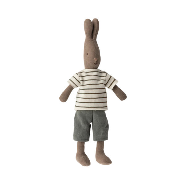 Vororder: Kaninchen, Braun, Größe 2, Ringel-Shirt, graue Hose von Maileg FS24