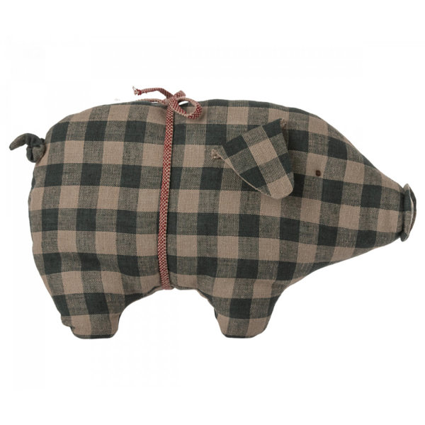 Schwein Green Check Pig small, aus Leinen von Maileg HW 23