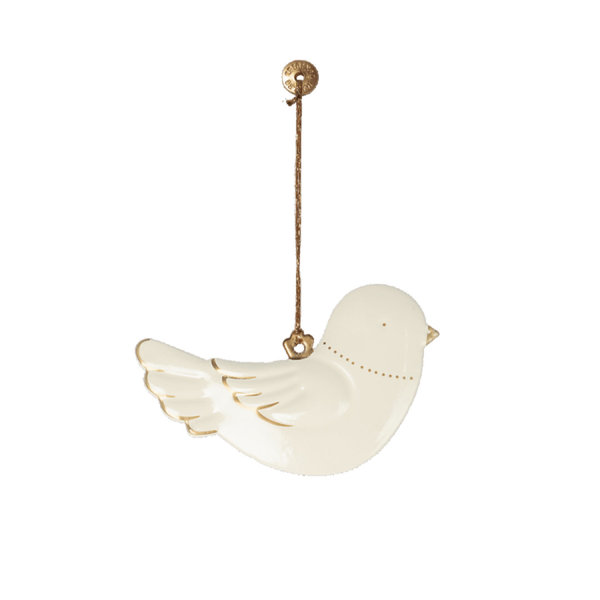 Anhänger „Vogel“ Weiß-Gold - aus Metall von Maileg HW 23