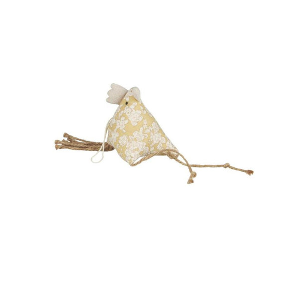 Huhn zum Aufhängen, Gelb mit weißen Blumen von IB Laursen FS 24